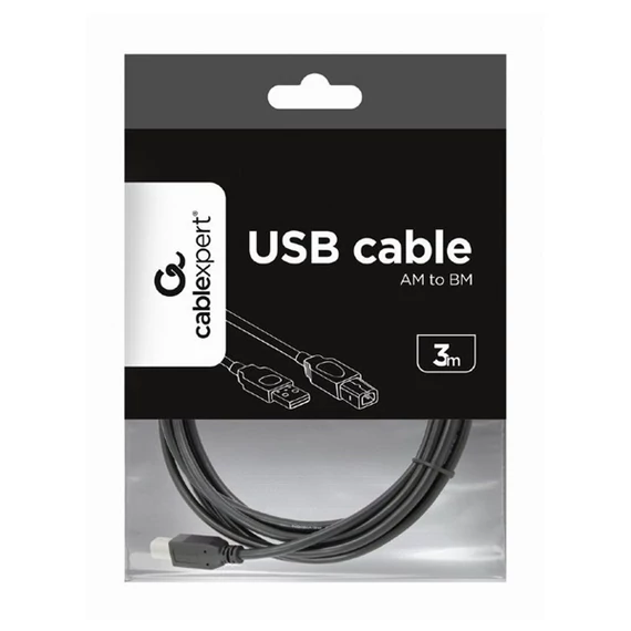 Gembird CCP-USB2-AMBM-10 USB2.0 A-plug B-plug 3m cable Black