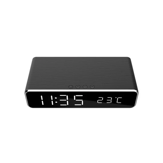 Gembird DAC-WPC-01 Digital alarm clock with wireless charging function Black