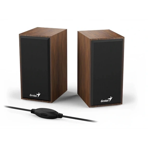 Hangszóró, 2.0, 6W, USB táp, fa burkolat, GENIUS 