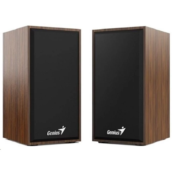Hangszóró, 2.0, 6W, USB táp, fa burkolat, GENIUS "SP-HF180", barna