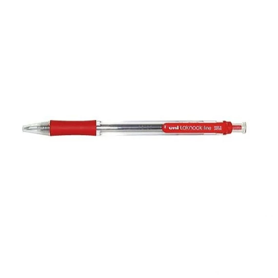 Golyóstoll, 0,4 mm, nyomógombos, UNI "SN-101 Laknock Fine", piros