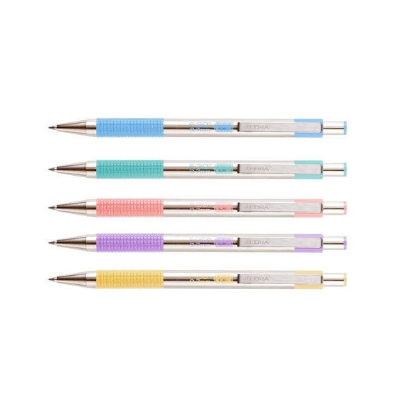 Golyóstoll 0,7mm, pasztell világoskék test, Zebra F-301, írásszín kék