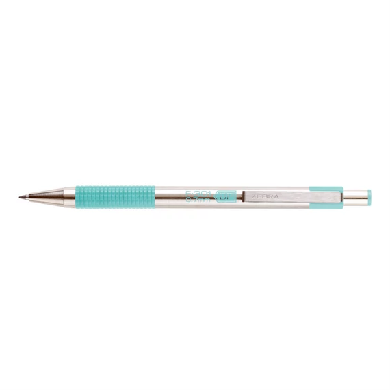 Golyóstoll 0,7mm, pasztell zöld test, Zebra F-301, írásszín kék