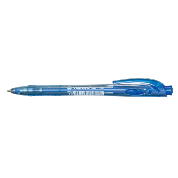Golyóstoll, 0,38 mm, nyomógombos, STABILO "Liner 308", kék