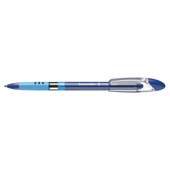 Golyóstoll, 0,7 mm, kupakos, SCHNEIDER "Slider Basic XB", kék