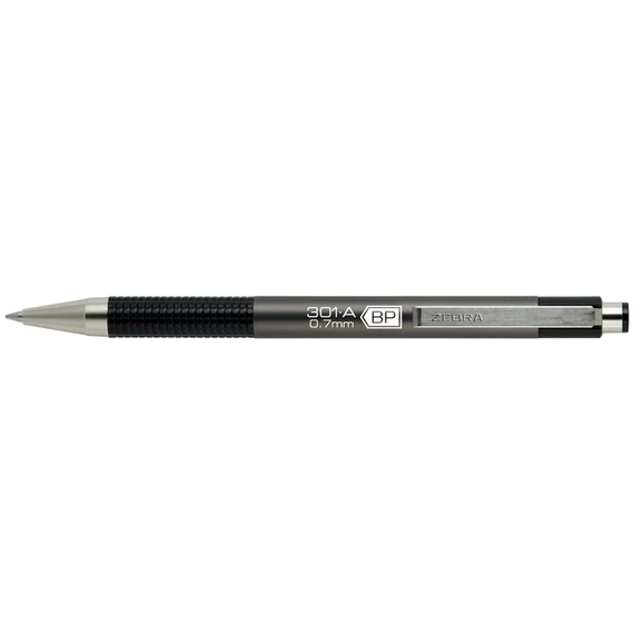 Golyóstoll, 0,24 mm, nyomógombos, antracit tolltest, ZEBRA "F-301 A", kék