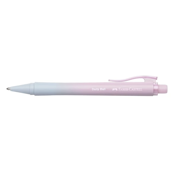 Golyóstoll, 1 mm, XB, nyomógombos, rózsa-égkék tolltest, FABER-CASTELL 