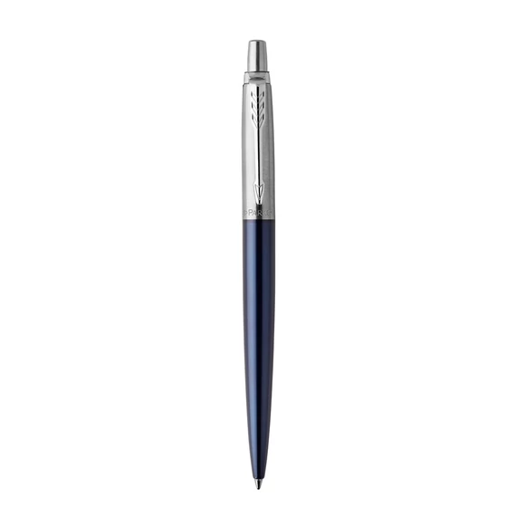 Golyóstoll, 0,7 mm, ezüst színű klip, royal kék tolltest, PARKER, "Royal Jotter", kék