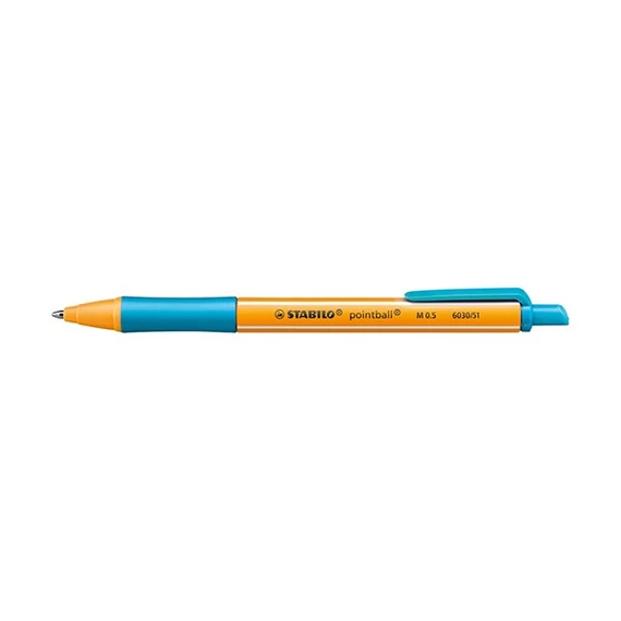 Golyóstoll, 0,5 mm, nyomógombos, STABILO 