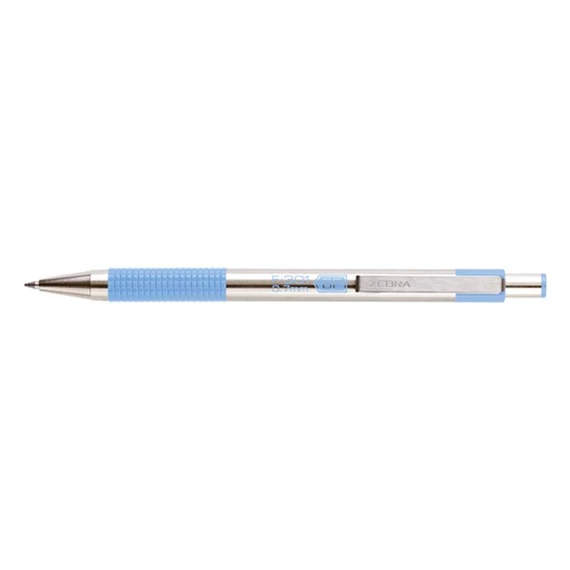 Golyóstoll 0,7mm, pasztell világoskék test, Zebra F-301, írásszín kék