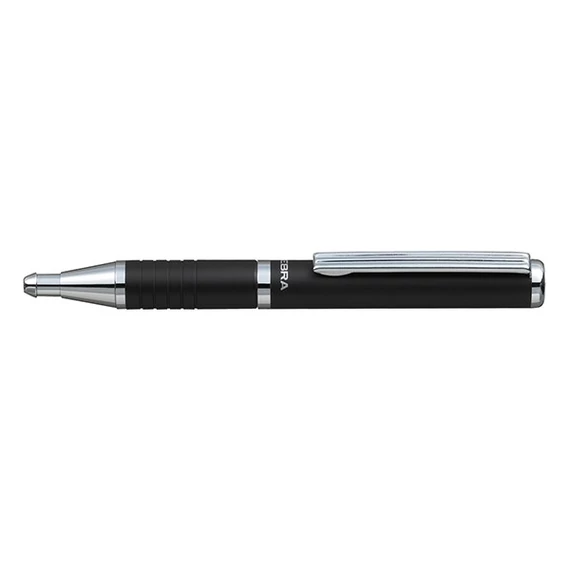 Golyóstoll, 0,24 mm, teleszkópos, metálfekete, ZEBRA 