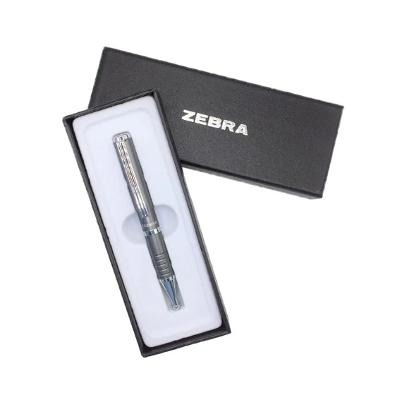 Golyóstoll, 0,24 mm, teleszkópos, metálszürke tolltest, ZEBRA 