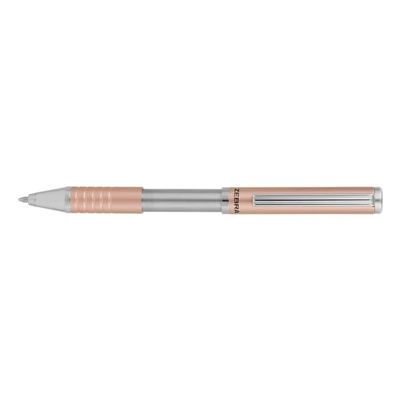 Golyóstoll, 0,24 mm, teleszkópos, rose gold színű tolltest, ZEBRA 