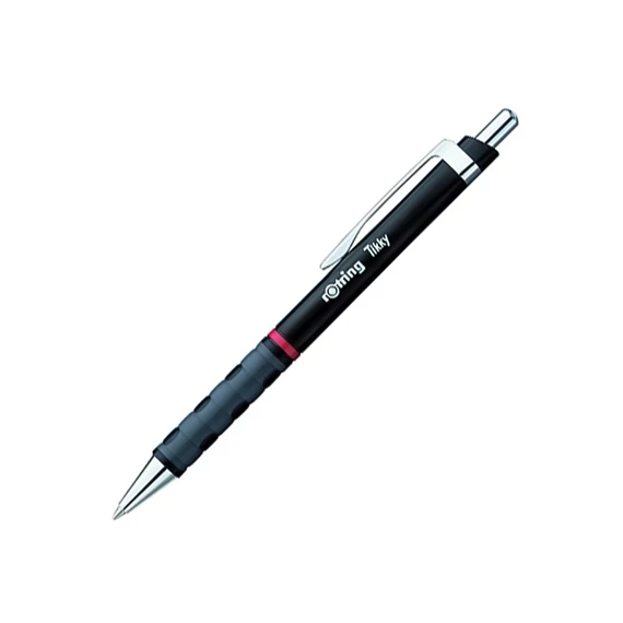 Golyóstoll, 0,8 mm, nyomógombos, fekete tolltest, ROTRING 
