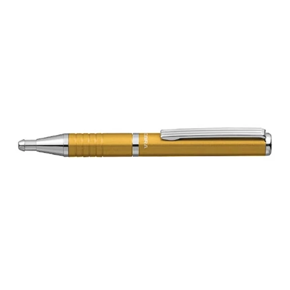 Golyóstoll, 0,24 mm, teleszkópos, arany színű tolltest, ZEBRA "SL-F1", kék