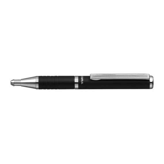 Golyóstoll, 0,24 mm, teleszkópos, metálfekete, ZEBRA "SL-F1", kék