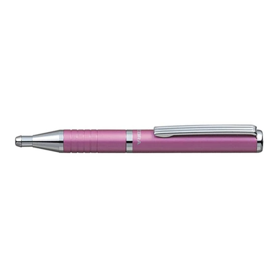 Golyóstoll, 0,24 mm, teleszkópos, metál pink tolltest, ZEBRA "SL-F1", kék