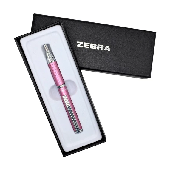 Golyóstoll, 0,24 mm, teleszkópos, metál pink tolltest, ZEBRA 