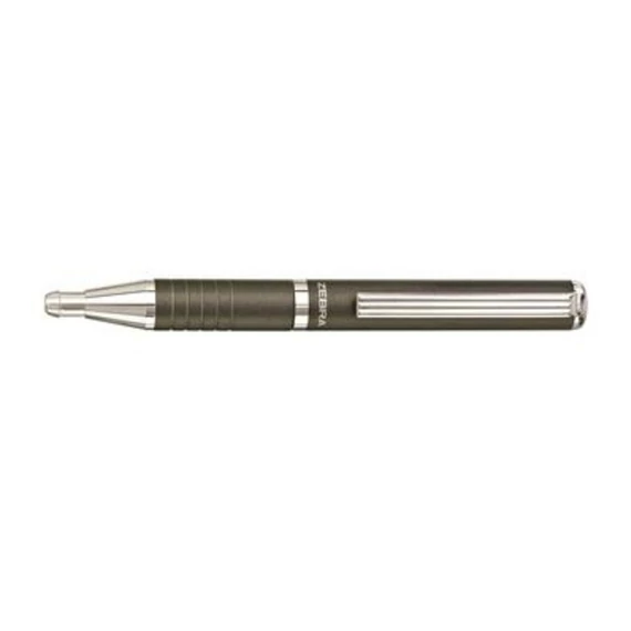 Golyóstoll, 0,24 mm, teleszkópos, metálszürke tolltest, ZEBRA "SL-F1", kék
