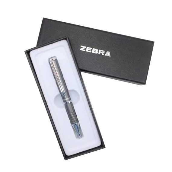 Golyóstoll, 0,24 mm, teleszkópos, metálszürke tolltest, ZEBRA 