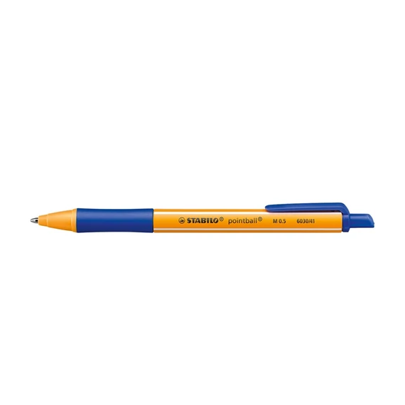 Golyóstoll, 0,5 mm, nyomógombos, STABILO "Pointball", kék