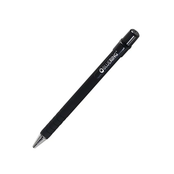 Golyóstoll gumírozott fekete test, Bluering® X6, írásszín fekete
