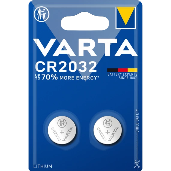 Gombelem, CR2032, 2 db, VARTA