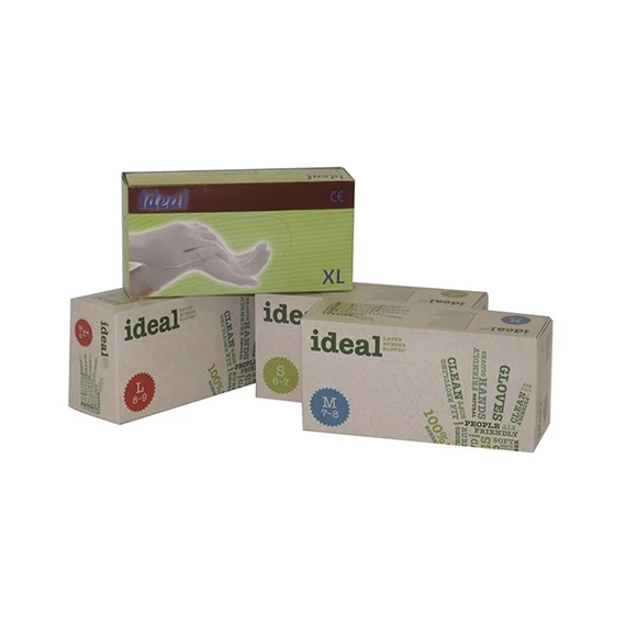 Gumikesztyű latex púdermentes, hosszú szárú M jobb/bal 2x50 db Santex fehér