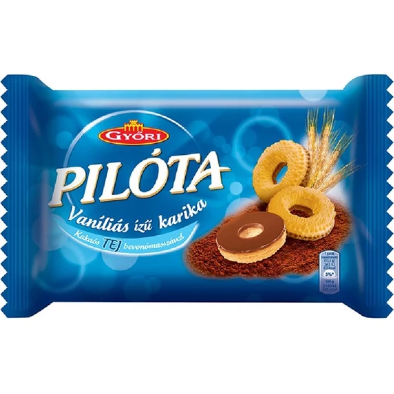 Vaníliás karika, 150 g, GYŐRI "Pilóta", tejcsokoládés