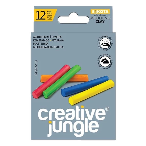 Gyurma CREATIVE JUNGLEgrey színes 12 szín/készlet