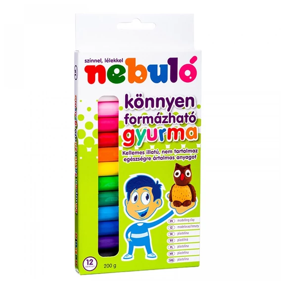 Gyurma, színes, 12 darabos, NEBULO