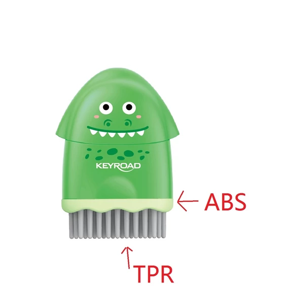 Hegyező 1 lyukú radírral és porkefével 24 db/display Keyroad Rocky Docky vegyes színek
