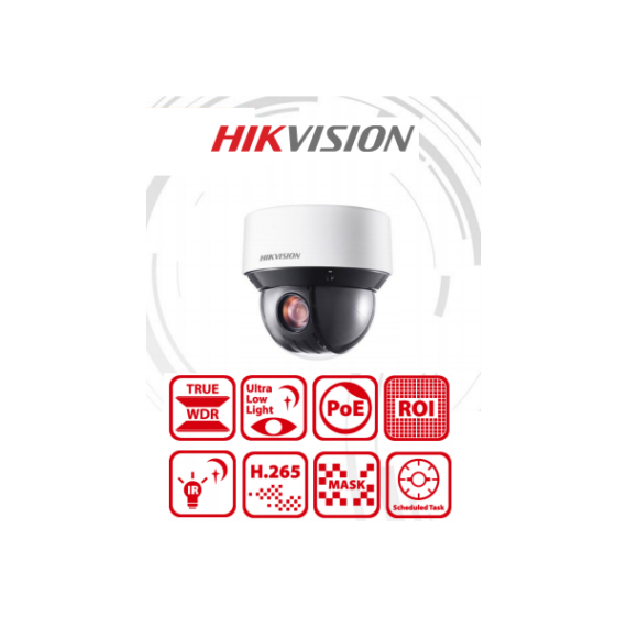 Hikvision IP dómkamera - DS-2DE4A425IW-DE (4MP, 4,8-120mm, kültéri, IR50m, ICR, BLC, 3DNR, DWDR, IP66,SD, 12VDC/PoE)