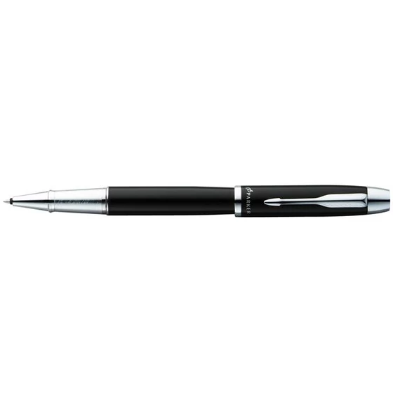 Rollertoll, 0,5 mm, ezüst színű klip, fekete tolltest, PARKER 