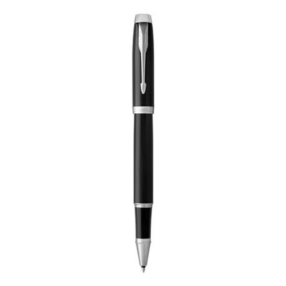Rollertoll, 0,5 mm, ezüst színű klip, fekete tolltest, PARKER 