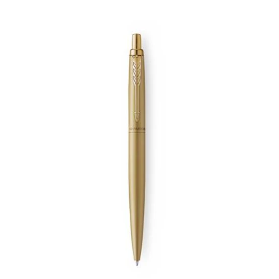 Golyóstoll, 0,7 mm, nyomógombos, arany színű klip, arany tolltest, PARKER, 