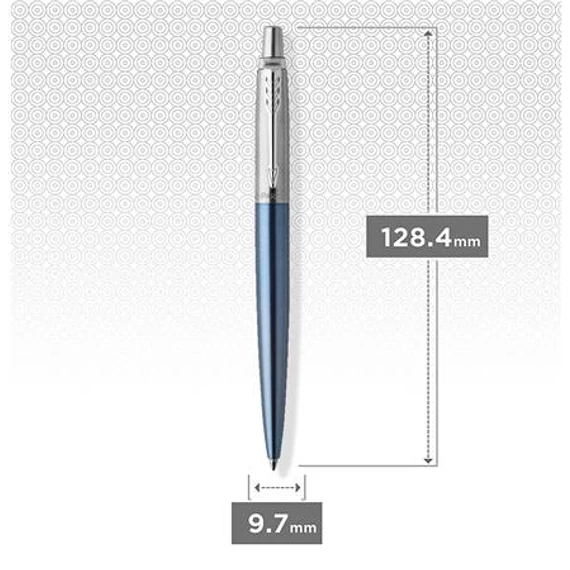 Golyóstoll, 0,7 mm, ezüst színű klip, Waterloo kék tolltest, PARKER 