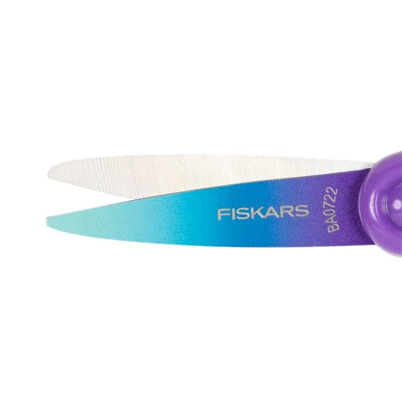 Olló, iskolai, 15 cm, FISKARS, ombré lila