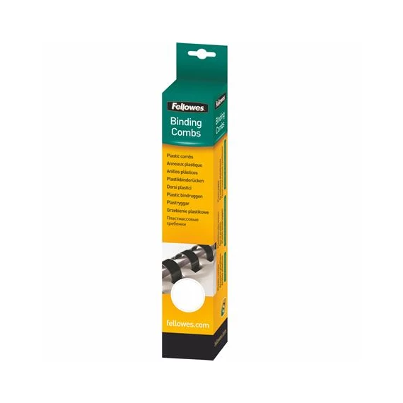 Spirál, műanyag, 6 mm, 10-20 lap, FELLOWES, 25 db, fehér