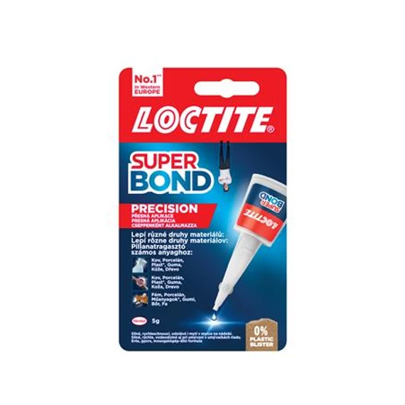 Pillanatragasztó, 5 g, HENKEL "Loctite Super Bond Precision"