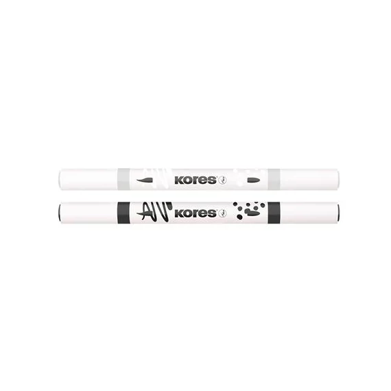 Dekormarker készlet, akril, 1-2 mm, kétvégű, KORES 