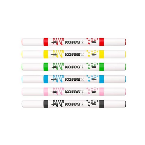 Dekormarker készlet, akril, 1-2 mm, kétvégű, KORES 