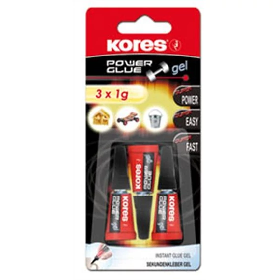 Pillanatragasztó gél, 3x1 g, KORES 