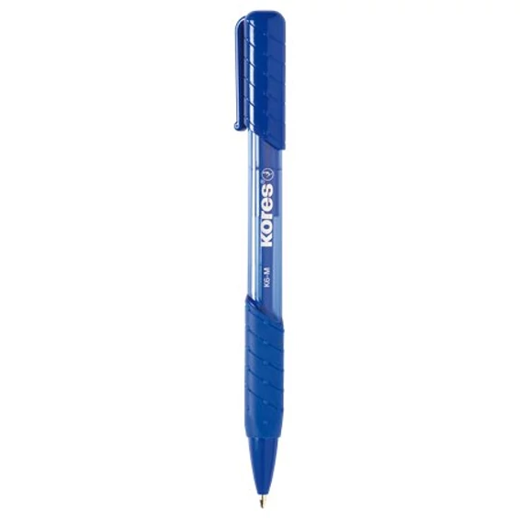 Golyóstoll, 1,0 mm, nyomógombos, háromszögletű, KORES 