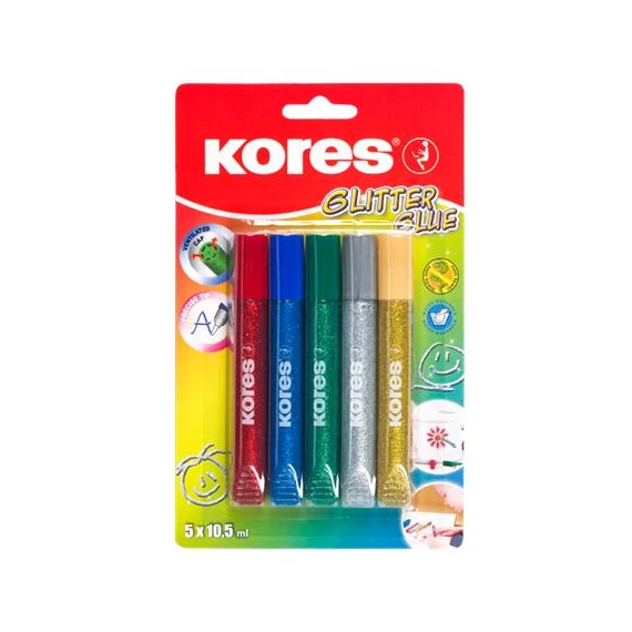 Csillámos ragasztó, KORES, 5db/cs