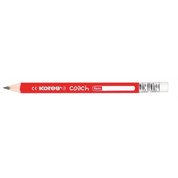 Grafitceruza radírral, HB, háromszögletű, jumbo, KORES 