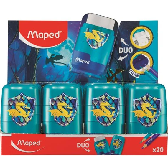 Hegyező és radír display, kétlyukú, tartályos, MAPED 