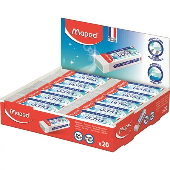 Radír display, papírtokkal, 20 db, MAPED 