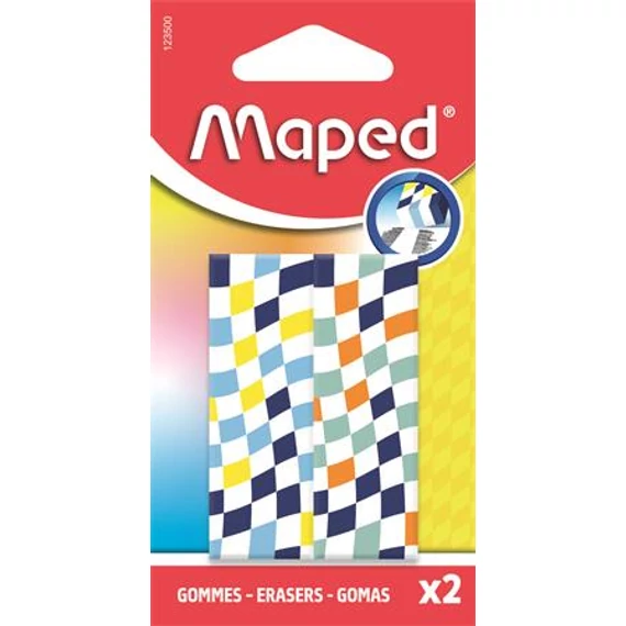 Radír, sakktábla, MAPED „Checkerboards”, vegyes minták, 2 db