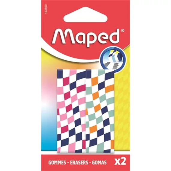 Radír, sakktábla, MAPED „Checkerboards”, vegyes minták, 2 db